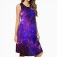 thumbnail image 2 of A Purple And Blue Nebula Casual Sleeveless Loose Sundress Dress For Women Summer Dress Daily Woman, 2 of 4