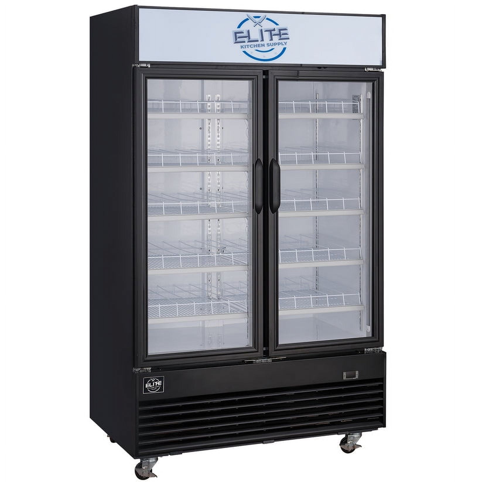 NSF 48" 2-Door Glass Merchandiser Refrigerator, 35 Cu.Ft. Commercial Beverage Display Cooler, LED Lighting