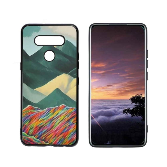 Compatible with LG K51 Phone Case, mountain-art-paintings-185 Case Men Women, Flexible Silicone Shockproof Case for LG K51