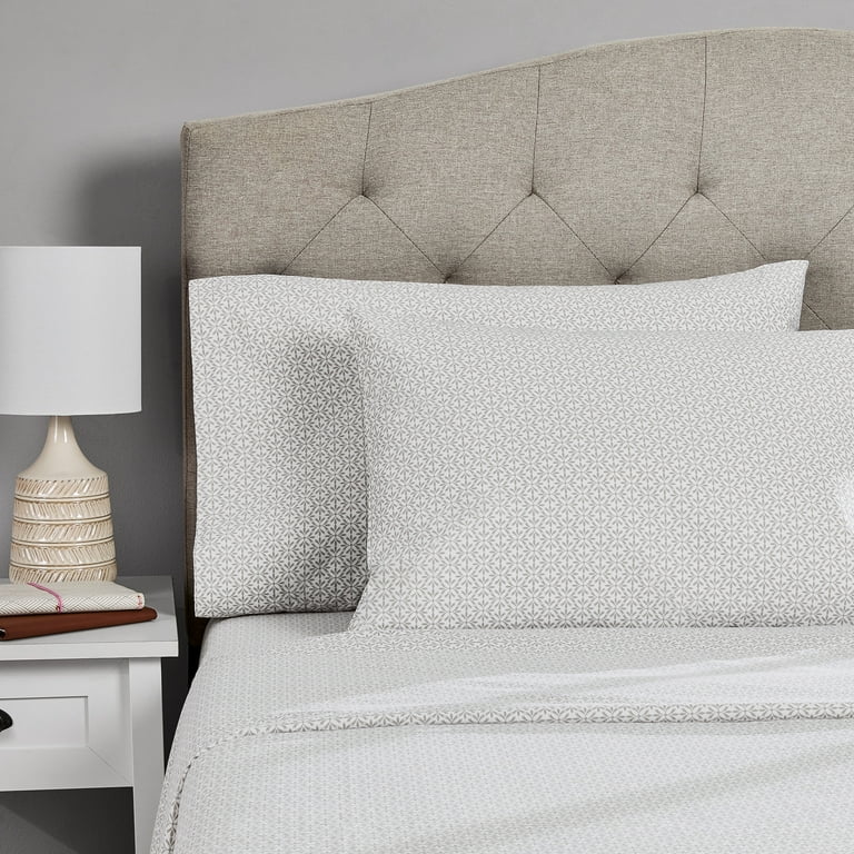 Mainstays Twin XL Grey Flake Cotton Polyester Bed Sheet Set 300