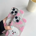 thumbnail image 4 of Cute Cartoon Dog Puppy Bow Marbling Shell Texture Soft Phone Case Compatible with iPhone Case (Pink,iPhone 15), 4 of 6
