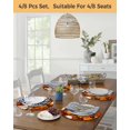 thumbnail image 5 of 13 Inch Round Placemats Set of 6, White Pumpkin Fall Non Slip Heat Insulation PP Table Mats, Thanksgiving Maple Leaves Farmhouse Washable Place Mats for Kitchen Dining Party Table Decor, 5 of 7