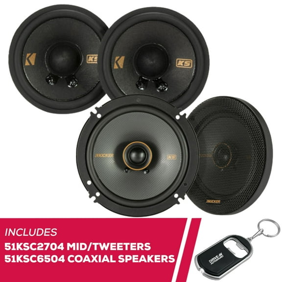 New Kicker KS-Series 51KSC2704 2.75" Mid/Tweeters & 51KSC6504 6.5" Coaxial Speakers