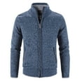 thumbnail image 3 of Jackets for Men Stand Collar Zipper Large Size Warm Knit Jacket Solid Color Fashion Casual Cardigan Sweater, 3 of 4