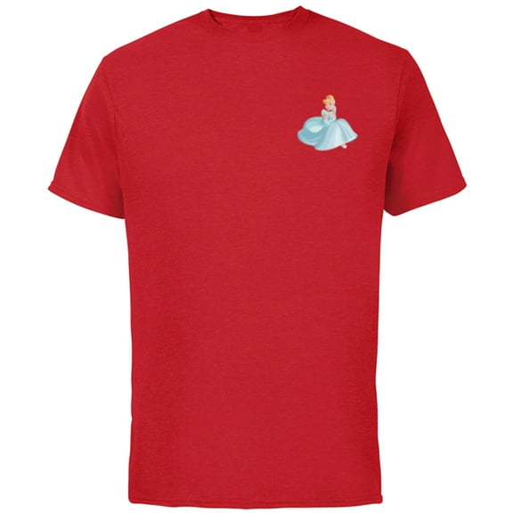 Disney Princess Cinderella Small Print - Short Sleeve Cotton T-Shirt for Adults - Customized-Red