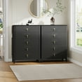 thumbnail image 5 of Fluted 5 Drawers Dresser,42.9"Wide Modern Chest of Drawers with Gold Metal Handle,Dresser TV Stand, Wood Drawer Organizer for Bedroom, Living Room, Hallway, 5 of 8
