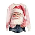thumbnail image 4 of Lorytime Christmas Sweatshirts for Women Oversized Santa Claus Shirt Crew Neck Long Sleeve Pullover Loose Tops, 4 of 4