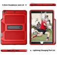 thumbnail image 3 of Dteck Heavy Duty Case For iPad 10.2" 7th Generation with Pencil Holder, Armor Defender Rugged Shockproof Kickstand Protective Hybrid Kids Child Proof Cover With PET Screen Protector, Red/Black, 3 of 11
