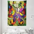 thumbnail image 1 of Butterflies Tapestry, Butterfly Wings Consisting of Twisted Lines Modern Artistic Abstract Design, Wall Hanging for Bedroom Living Room Dorm Decor, 60W X 80L Inches, Multicolor, by Ambesonne, 1 of 2