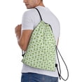 thumbnail image 4 of Yiaed Green Avocado Print Drawstring Bags Drawstring Backpack Bulk String Back Pack Gym Sport Bag-Medium, 4 of 5