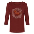 thumbnail image 5 of TaTaai Ladies 2026 New Year Graphic Print 3/4 Sleeve Blouse Round Neck Casual Top Holiday Celebration Festive Party Attire Gift, 5 of 5