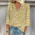 thumbnail image 2 of Blusa de Manga Corta Mujeres Cuello en V de Verano Impreso, Top Regular Casual Sexy para el Hogar Y el Uso Diario, 2 of 5