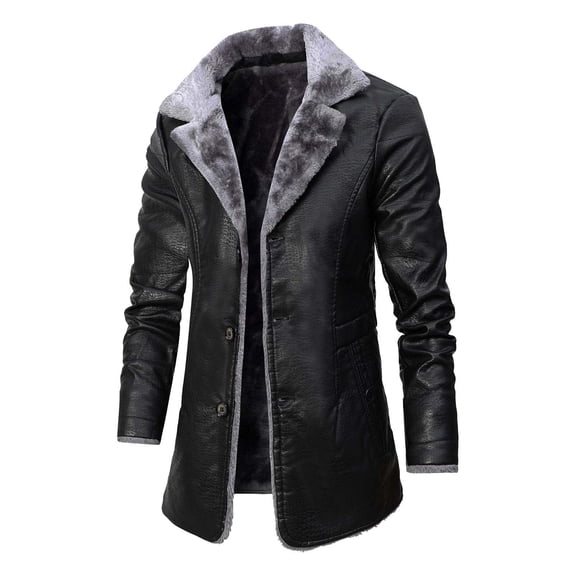 Denim Jacket for Men Mid Length Large Collar Style with Mens Outdoor Tops,Black,3XL