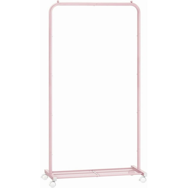 Clothes Rack with Wheels . Garment Rack Clothing Rack for Hanging Clothes with Dense Mesh Storage Shelf lb Load Capacity Brakes Steel Frame UHSRBK