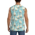 thumbnail image 4 of Goofa White Geese and Flower Printed Men's Sleeveless T-Shirt - Athletic Gym Workout Tank Top for Men - Moisture-Wicking, UPF 30+ Quick-Dry Muscle Tee-3X-Large, 4 of 8