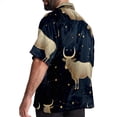 thumbnail image 3 of Taurus Constellation Men's Hawaiian Short Sleeve Printed Button Down Poplin Casual Summer Beach Shirt, Unisex, 3 of 6