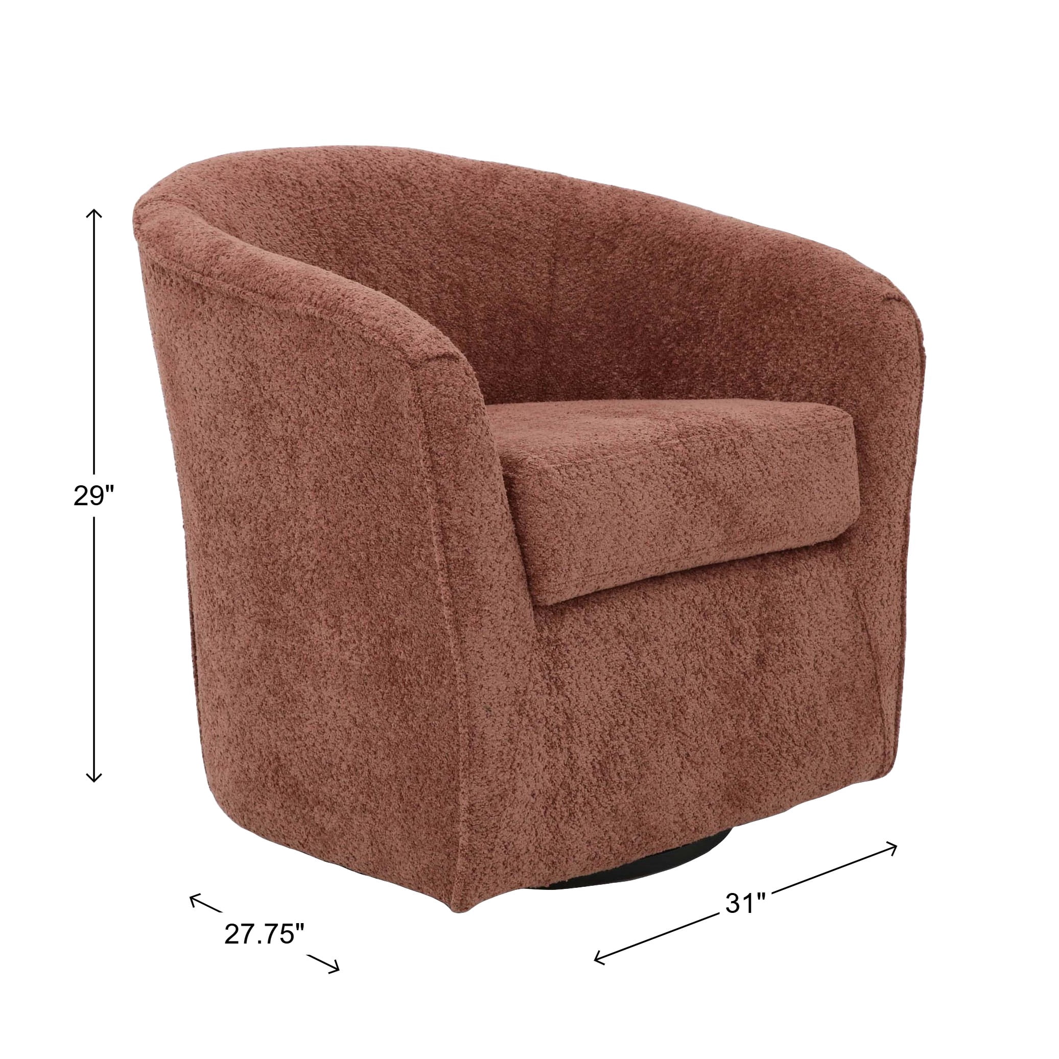Mainstays Miles Swivel Accent Chair, Merrimac Terracotta