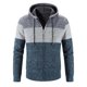 thumbnail image 1 of Chaqueta con capucha y cremallera de punto con forro polar color block para hombre Abrigo con capucha ShuxiuWang 8390613680280, 1 of 1