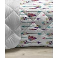 thumbnail image 3 of Feather Down Alternative Comforter, Repetitively Scattered Oriental Feathers on a Plain Backdrop, Microfiber Quilt for All Season, 5 Sizes, Deep Sky Blue Sky Blue, by Ambesonne, 3 of 3