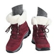 thumbnail image 6 of Mostsola Snow Boots for Women Lace up Waterproof Winter Warm Furry Lined Chunky Mid Calf Booties, 6 of 9