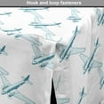 thumbnail image 4 of Vintage Airplane Dog Crate Cover, Retro Travel Themed Illustration Jet Powered Airliner Concept Pattern, Easy to Use Pet Kennel Cover for Dogs, 35" x 23" x 27", Pale Blue White, by Ambesonne, 4 of 6