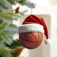 thumbnail image 6 of JoyMoreHome Christmas Acrylic Basketball Decor with Christmas Hat, Durable Decorative Pendant for Christmas Tree, Door Signs, Fireplace, Gift for Friends and Families, 6 of 7