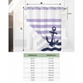 thumbnail image 7 of No Hook Shower Curtains, Anchor Purple Long Bathtub Curtains with Snap in Liner, Modern Navy Blue White Striped Nautical Waterproof Washable Fabric Bathroom Shower Curtain Sets, 72" x 78", 7 of 7