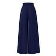 thumbnail image 4 of TXGREN pants for women trendy women's pants Womens Casual Wide Leg Pants Flowy Elastic Drawstring Waist Palazzo Pants with Pockets pants for women work casual Navy + M, 4 of 6
