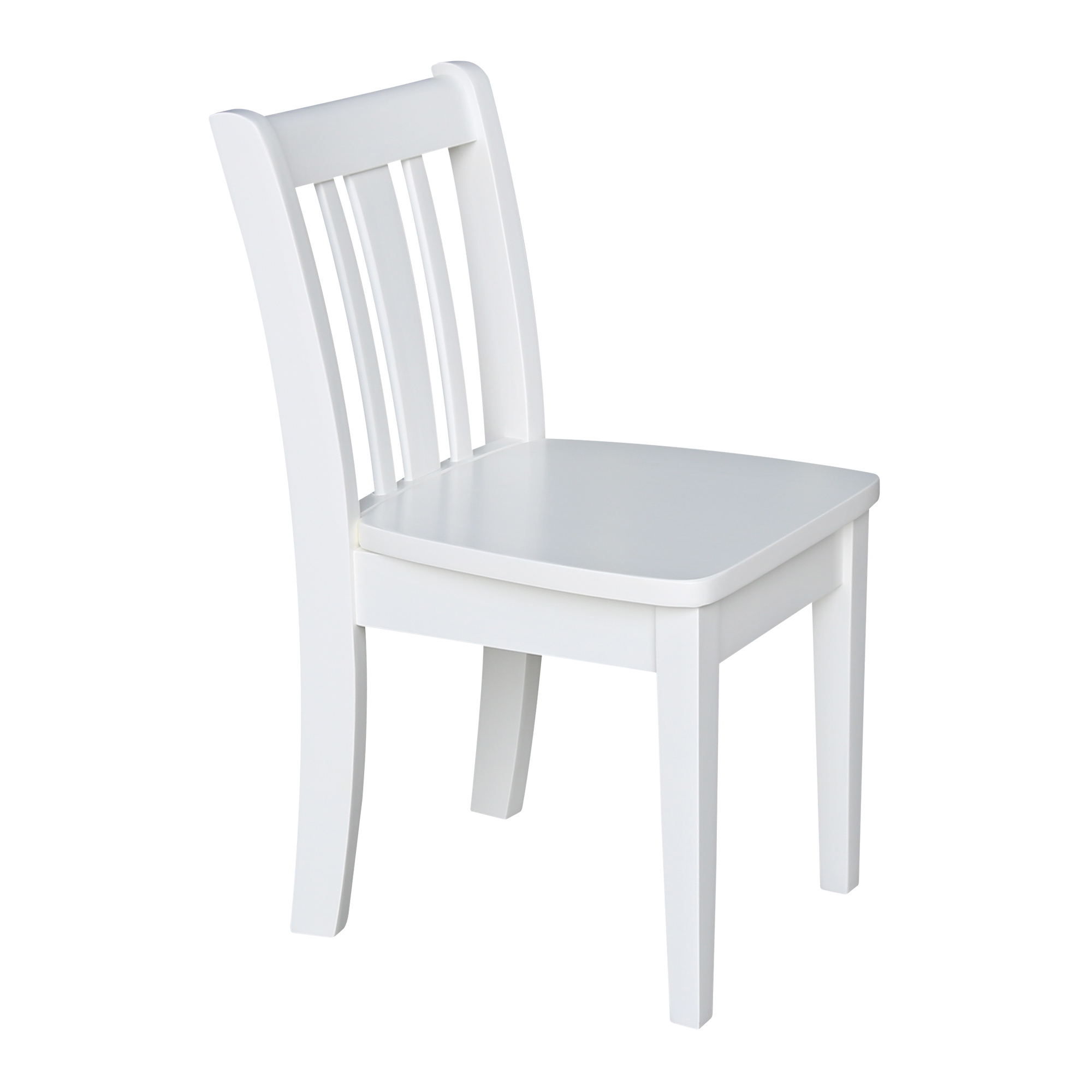 International Concepts Indoor Wood Kids 22.2"H Table with 4 San Remo Chairs in White - 5 Piece Set