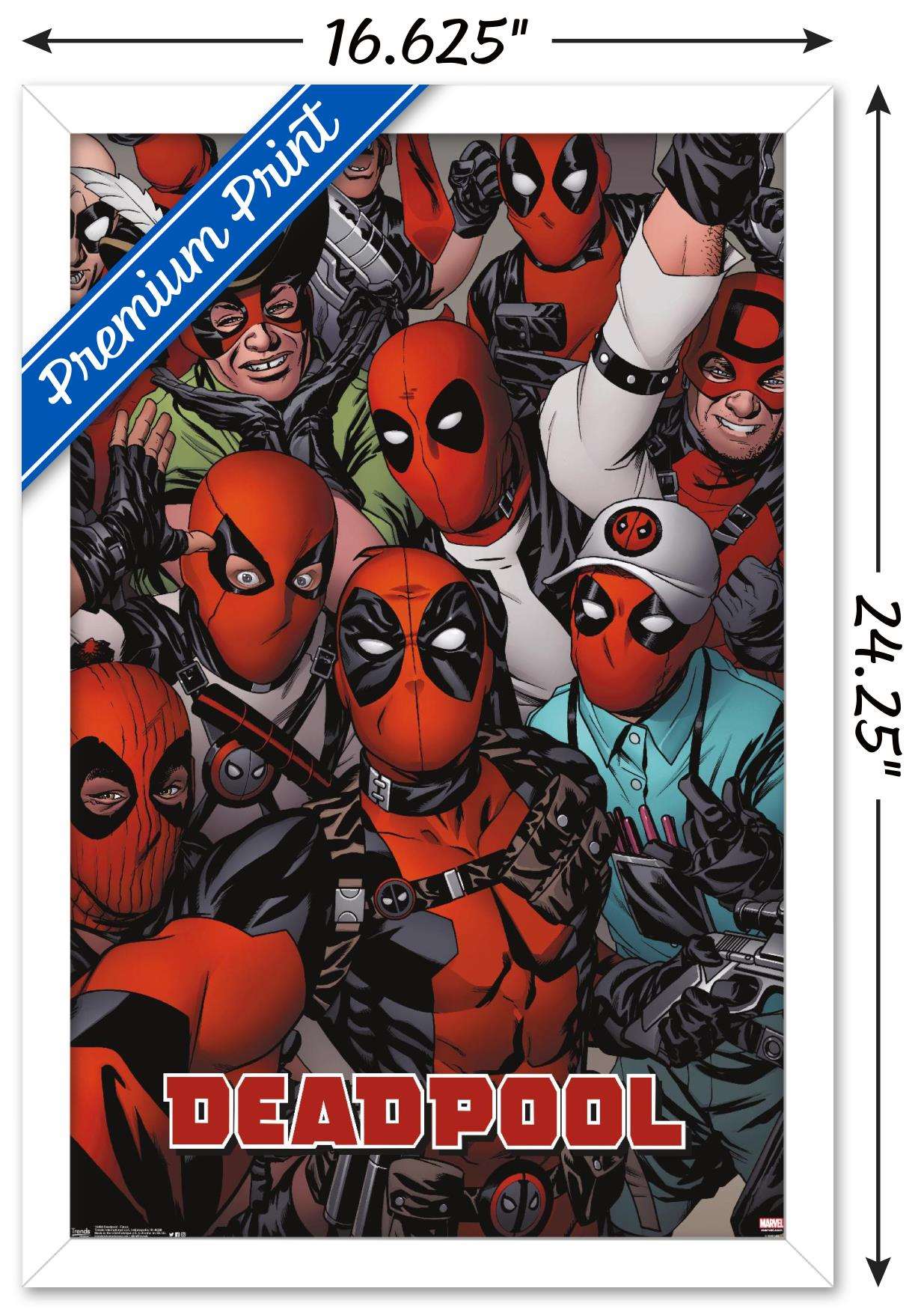 Marvel Comics - Deadpool - Faces Wall Poster, 14.725" x 22.375", Framed