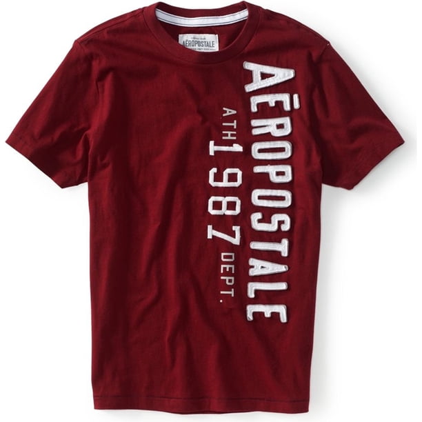 Aeropostale - Camiseta gráfica para hombre Ath 1987 Dept, roja, mediana