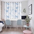 thumbnail image 4 of Blue Flower Kitchen Curtains Window Panels, Watercolor Floral Botanical Line Drawing Print Insulated Window Treatment Curtain, Grommet Curtains for Bedroom/Living Room/Bathroom, 2 Piece 52"Wx72"L, 4 of 8