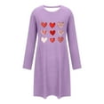 thumbnail image 4 of Taqqpue Valentines Nightgowns for Women Heart Printed Cotton Night Gown Long Sleeve Sleepshirts V Neck Night Shirt Soft Sleepwear, 4 of 6