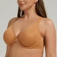 thumbnail image 4 of MELENECA Women's Racerback Front Closure Bras Plunge Unlined Full Coverage Seamless Underwire Bra Taupe 46E, 4 of 7