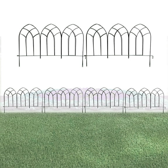 Glamos Wire Arched Top 18 inch Panel Fence Metal Garden 4 Pack 9 feet total
