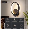 thumbnail image 4 of Lámpara de pared LED para interiores Lámpara de pared acrílica blanca cálida redonda negra, 6000K Lámpara de pared para escaleras interiores, Aplique de pared moderno para pasillo Dormitorio Sala de estar [Clase de eficiencia energética E] brillar Electrónica, 4 of 5