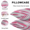 thumbnail image 5 of Lumbar Pillow Covers 20x12 Inch Set of 2, Pink Gray Stripes Waterproof Outdoor Pillow Covers, Watercolor Modern Abstract Minimalist Decorative Cushion Pillowcases for Couch, Sofa, Bed, Garden, Patio, 5 of 9