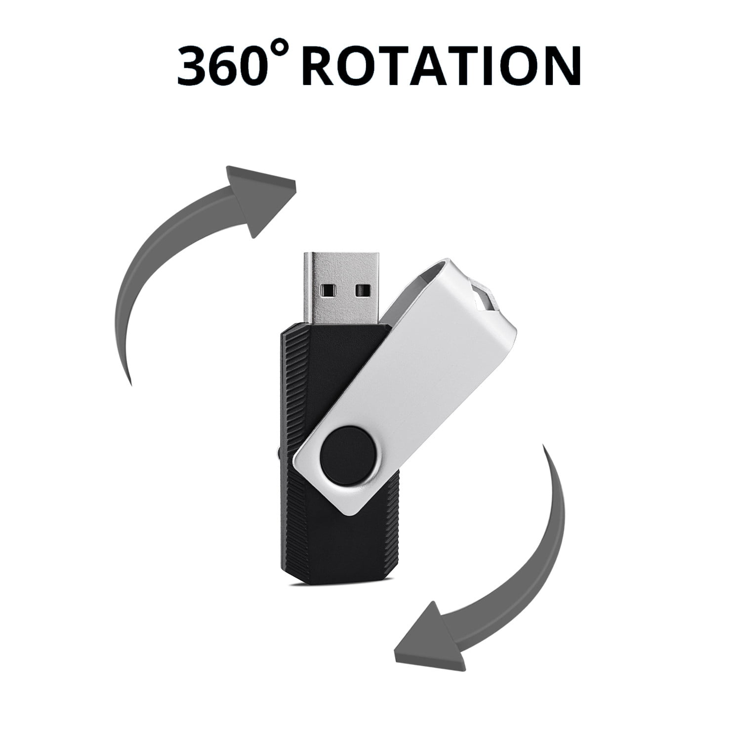 Kootion 8GB USB 2.0 Flash Drive Data Storage, Black, 10 Total Count, 10 Pack