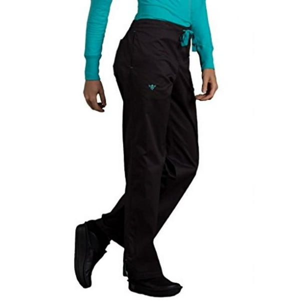 Peaches Med Couture Signature Scrub Pant Charcoal/Aruba Blue Large Tall