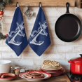 thumbnail image 6 of Nautical Anchor Kitchen Towels Set of 1, Navy Blue Coastal Marine Minimalist Rope Absorbent Dish Towels for Kitchen, Microfiber Hand Towel, Quick Drying Tea Towel for Cleaning Decorative Dishcloths, 6 of 7