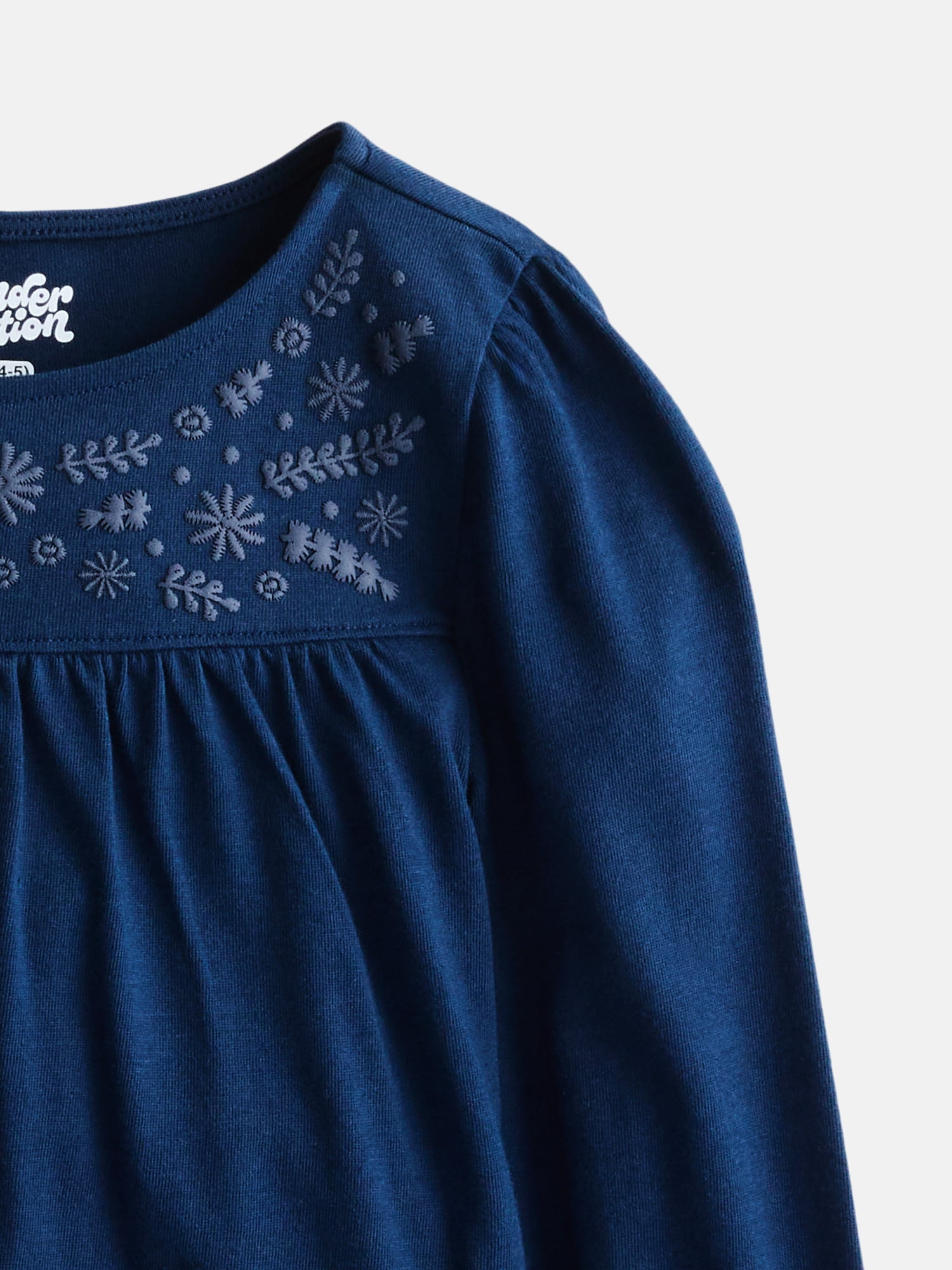 Wonder Nation Girls Puff Print Top with Long Sleeves, Sizes 4-18