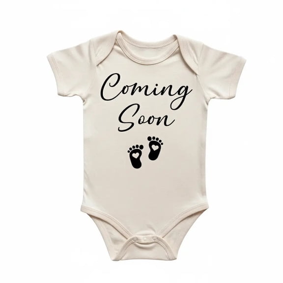 Coming Soon Foot Prints Newborn Baby Bodysuit