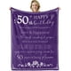 thumbnail image 1 of LHSHID 50th Birthday Gifts for Women Blanket Happy 50th Birthday Decorations Throw Blanket for Her Birthday Gifts for Wife Mom Men Cheers to 50 Years Gifts Purple 30"x40", 1 of 7