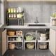 thumbnail image 5 of Estante de almacenamiento de cocina de sobremesa, de plástico blanco, de doble capa, telescópico, organizador para cocina doméstica, lavabo, 8512 1, 5 of 12