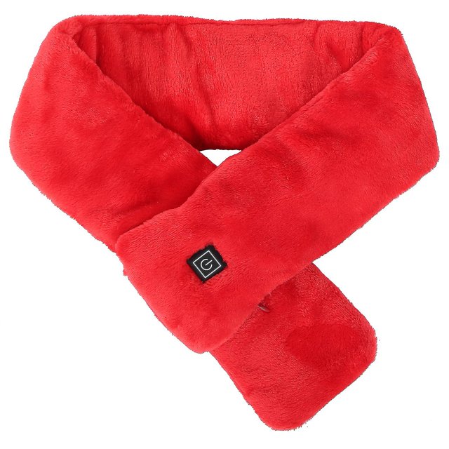 Washable USB Electric Heated Scarf for Winter with 3 Speed Temperature Control, Red