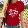 thumbnail image 4 of Penkiiy T-Shirts Graphiques de la Saint-Valentin pour Femmes Manches Courtes Chemises Imprimées Cœur Blouse Tops m Rouge, 4 of 7