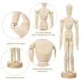 thumbnail image 2 of 9 Piezas Modelo de Maniquí de Artista Maniquí de Madera Dibujo Modelo de Figura Móvil con Soporte Maniquí Articulado Flexible, 2 of 8