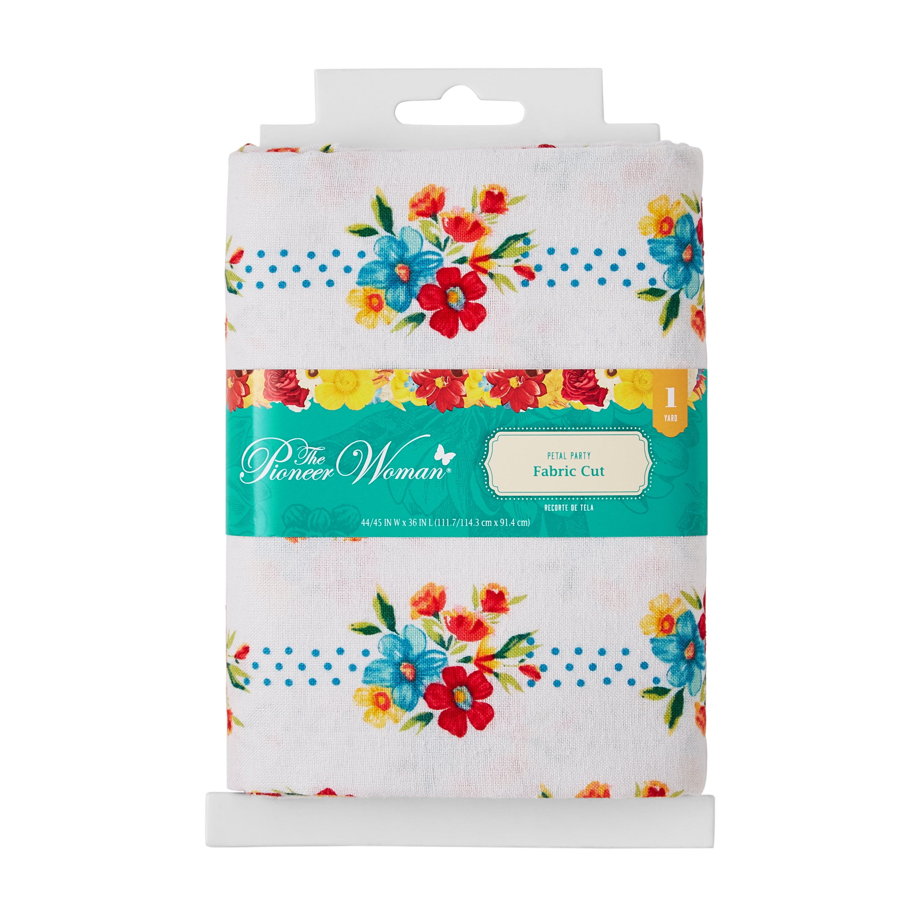 The Pioneer Woman 44' x 1 Yard Cotton Petal Party Fabric Precut, White