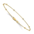 thumbnail image 6 of Auriga Fine Jewelry 14K Yellow Gold Lab Grown Diamond Cable Station Anklet 9inch for Women, 6 of 6