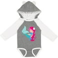 thumbnail image 3 of Inktastic Mermaid And Dolphin, Mermaid With Pink Hair Girls Long Sleeve Baby Bodysuit, 3 of 5